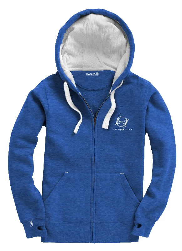 Ultra Premium Zip Hoodie - Unisex - ROYAL MELANGE-LARGE