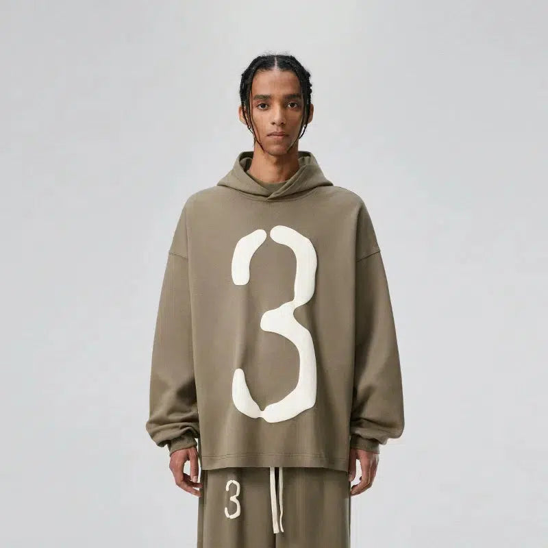 Font Foam Printing Hooded Sweatshirt