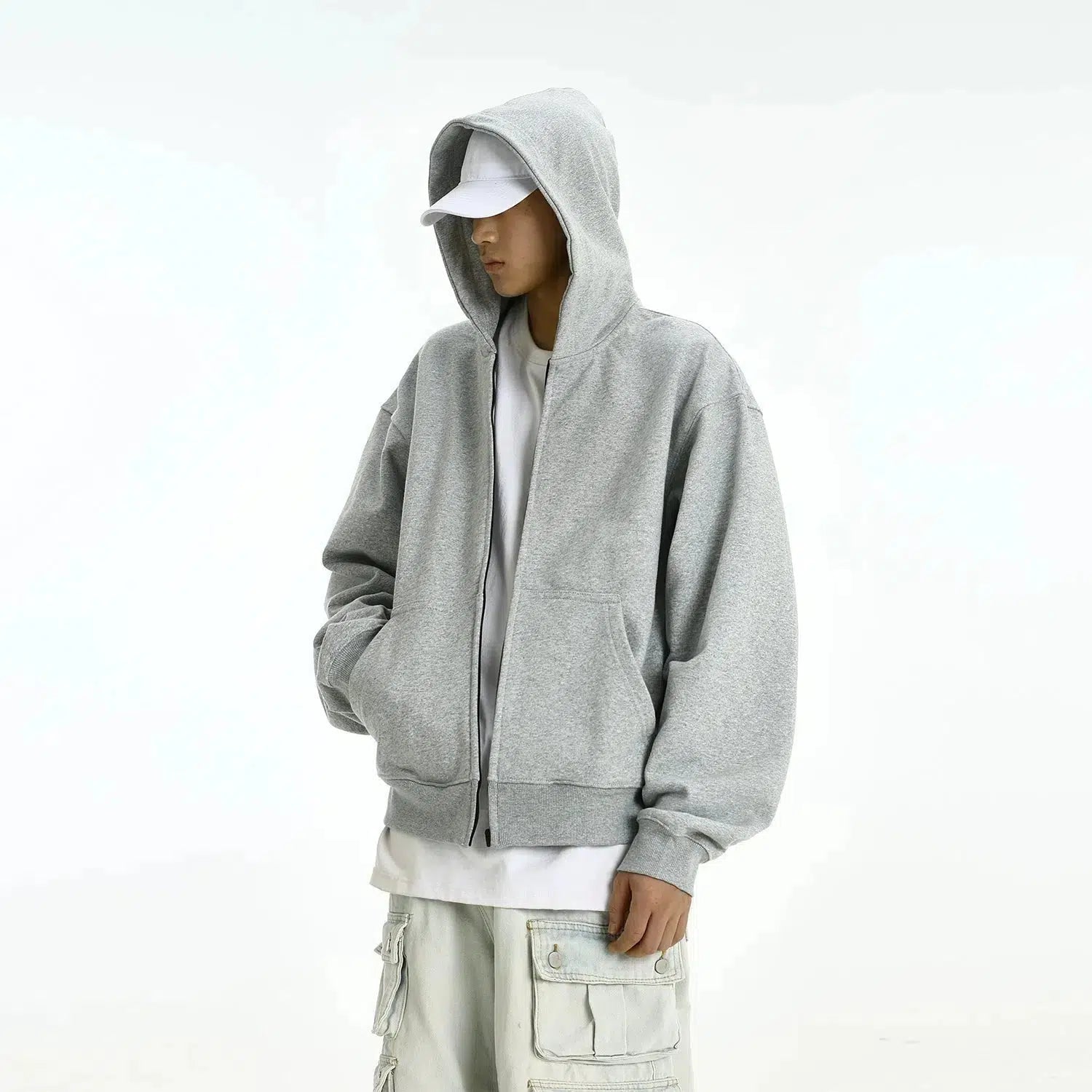 Loose Basic Hooded Sweatshirt
