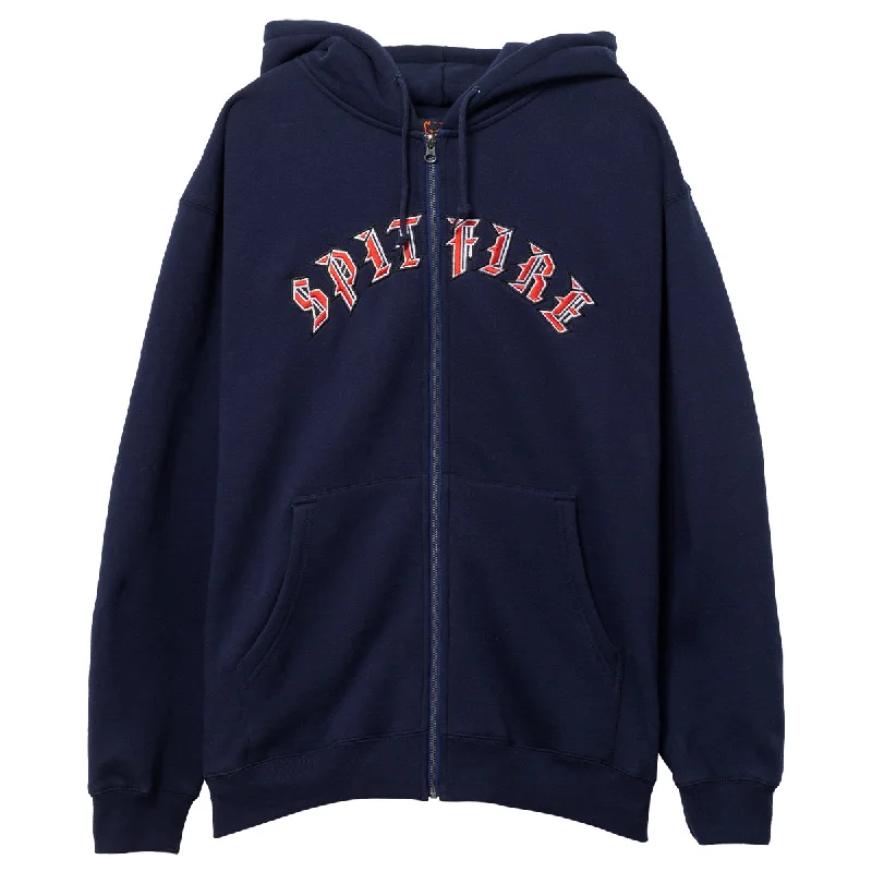 Spitfire - Old E Emb Zip Hoodie Navy/Red