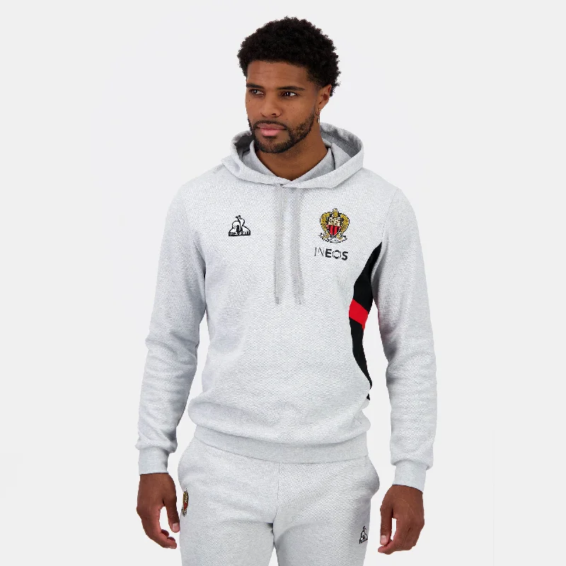 2421915-OGC NICE PRESENTATION Hoody N°2 M gris c | Sweat à capuche Unisexe