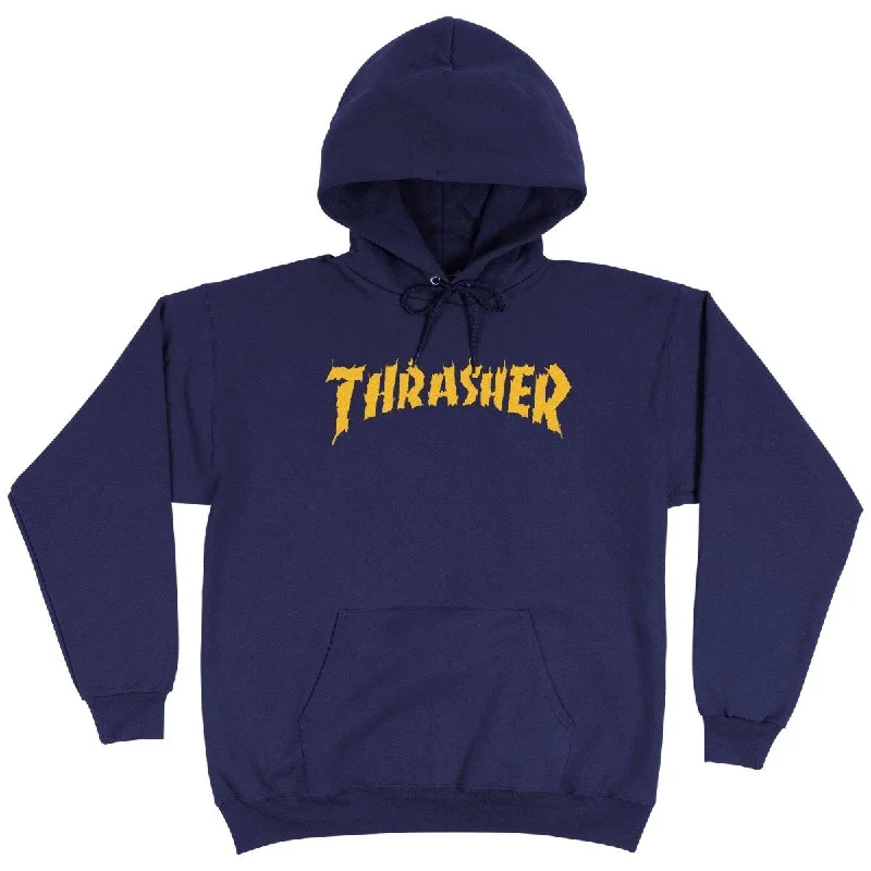 Thrasher - Burn It Down Hoodie Navy