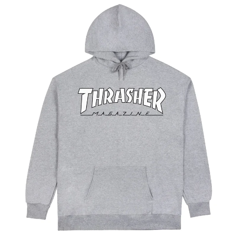Thrasher - Outlined Hoodie Grey/White