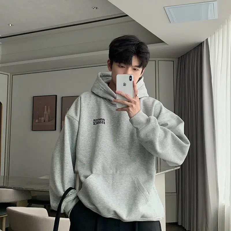 Velvet Fleece Hooded Thickened Sweatshirt