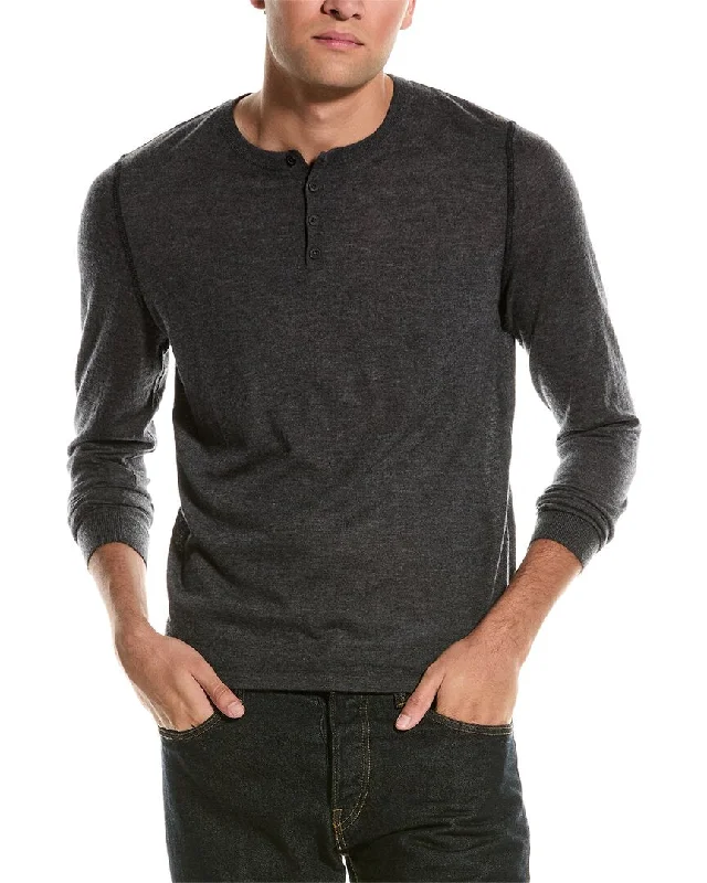 Autumn Cashmere Coverstitch Cashmere Henley Sweater