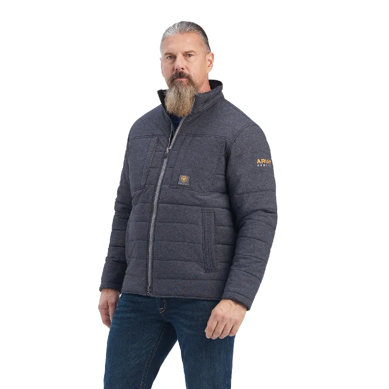 Men's Ariat Rebar Valiant Stretch Canvas Water Resistant Insulated Jacket #10041581