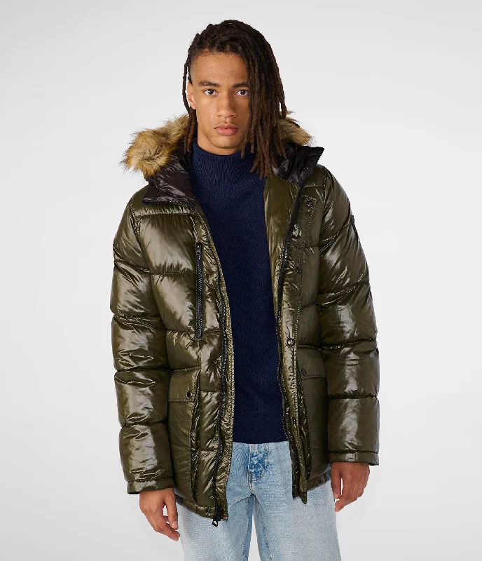 Faux Fur Hooded Puffer