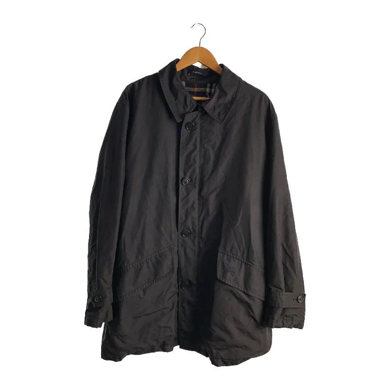 BURBERRYS/BalCollar Coat/Black/Polyester/