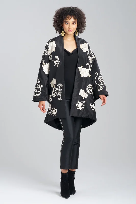 Couture Silk Taffeta Embroidered Coat