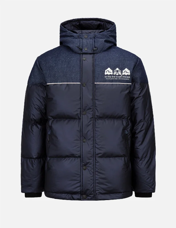 Daicock Print Fabric-mixed Down Jacket