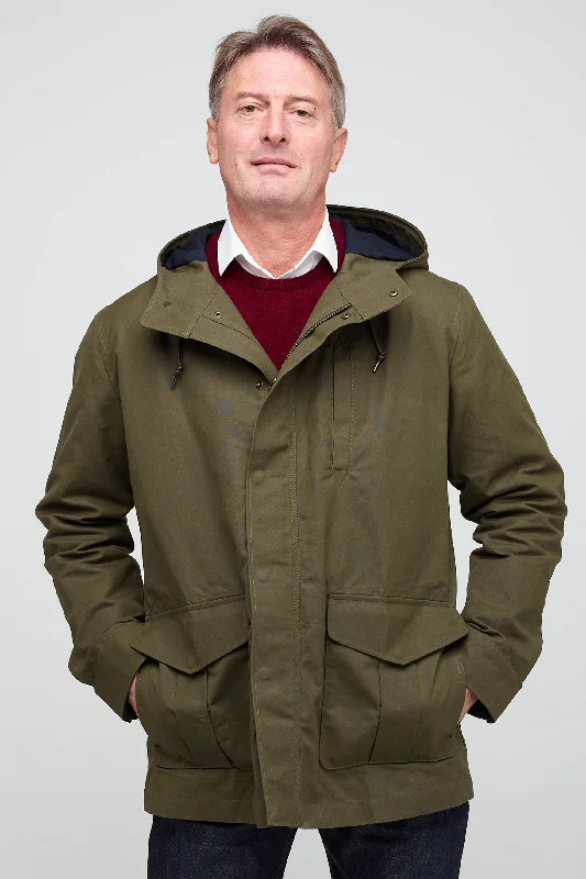 Men's Waxed Mountain Parka - Olive