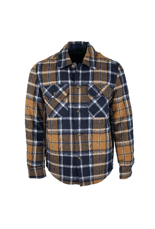 MJ001 - Men's Check Padded Overshirt - MUSTARD