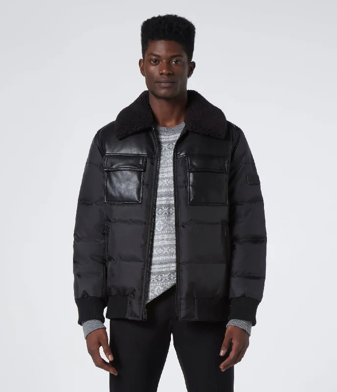 Beaumont Fabric Blocked Bomber With Faux Sherpa