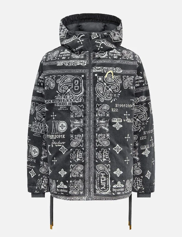 Monogram Paisley and Logo Print Down Jacket