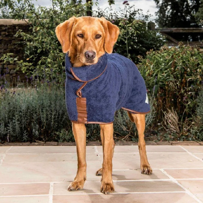 Ruff & Tumble Dog Drying coat Medium M Mud Burgundy Navy