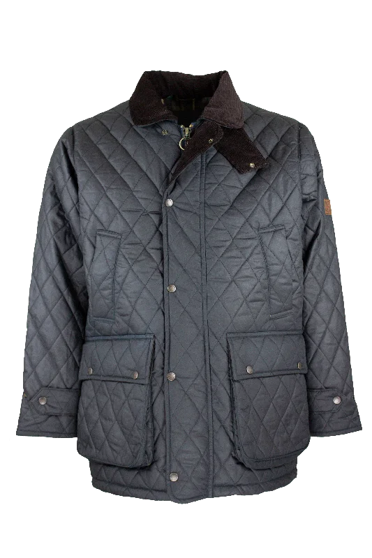W27 - Men's Aarhus Quilted Wax Coat - NAVY