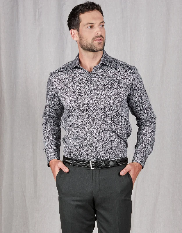 Banks Black & White Micro Paisley Print Shirt