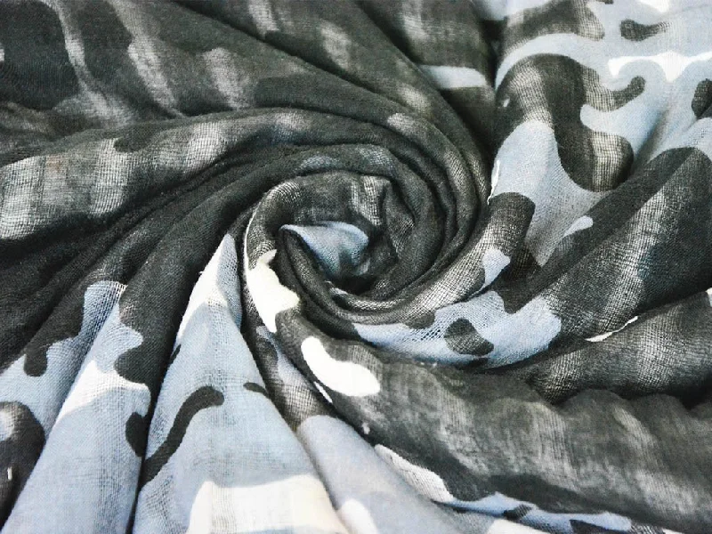 Black Gray Abstract Printed Cotton Fabric