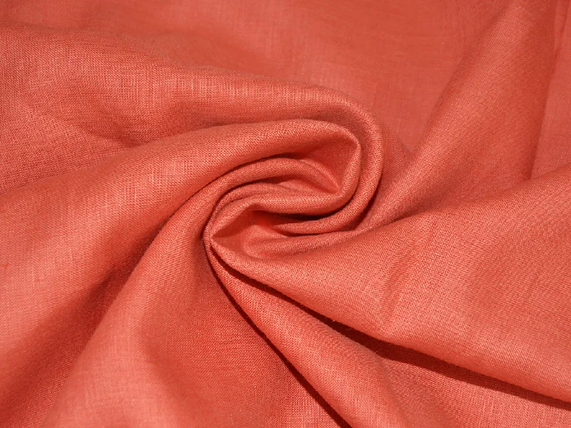 Brick Orange Pure Linen Fabric - 60 Lea