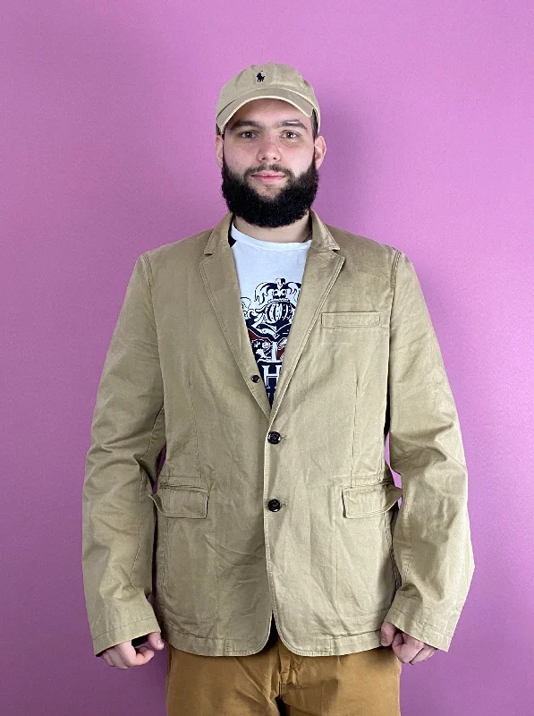 Burberry Brit Vintage Men's Blazer Jacket - XL Beige Cotton
