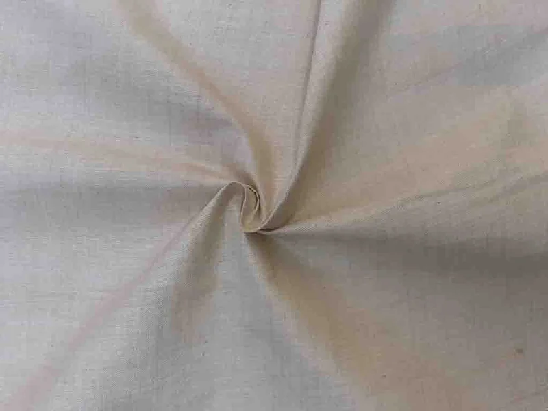 Beige Green Plain Handloom Cotton Fabric