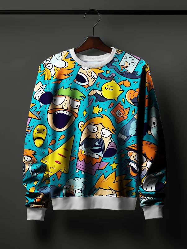 Crazy Heads  Men's Printed Sweatshirt