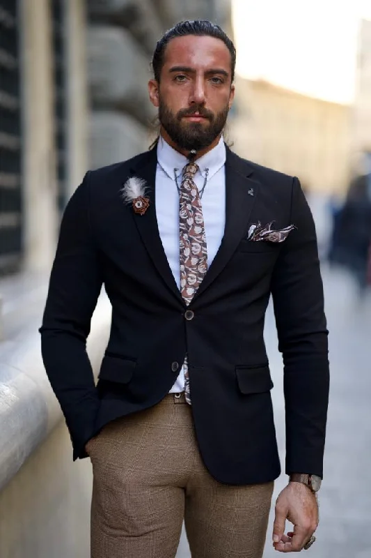 Fabio Black Slim Fit Blazer