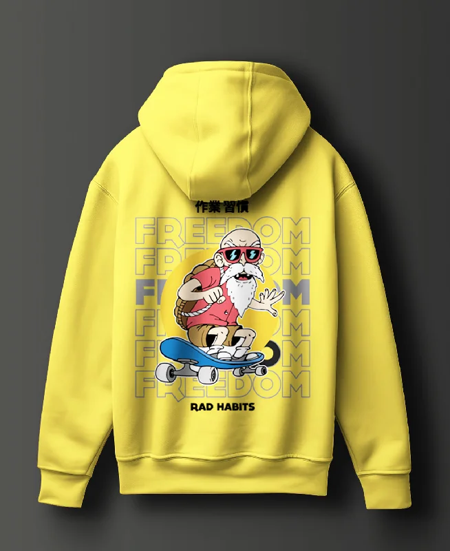 Freedom Baba Graphic Printed Cotton Hoodie - #0108