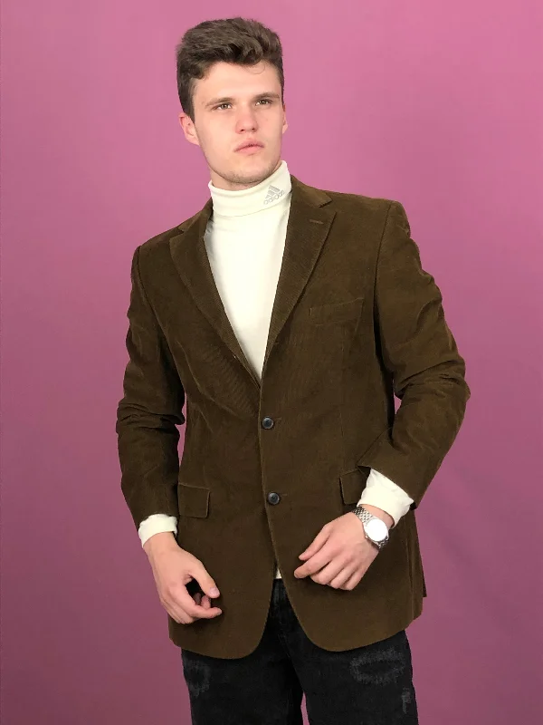 Hugo Boss Vintage Men's Corduroy Blazer Jacket - L Brown Cotton