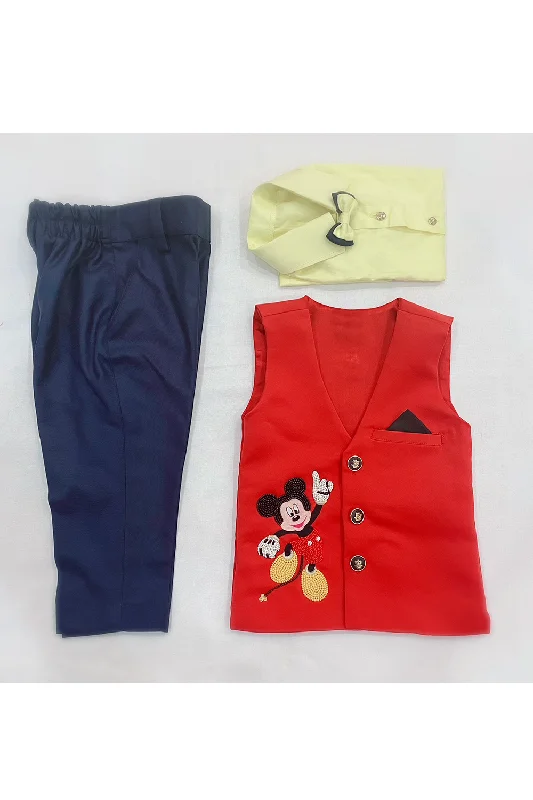Personalised mickey mouse waistcoat with shirt and pant set