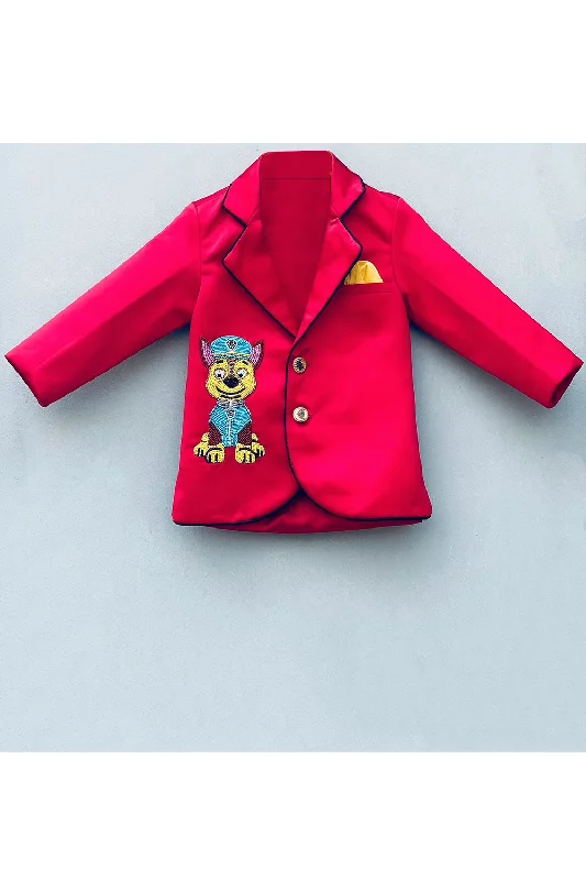 Personalised paw patrol chase embroidered red coat