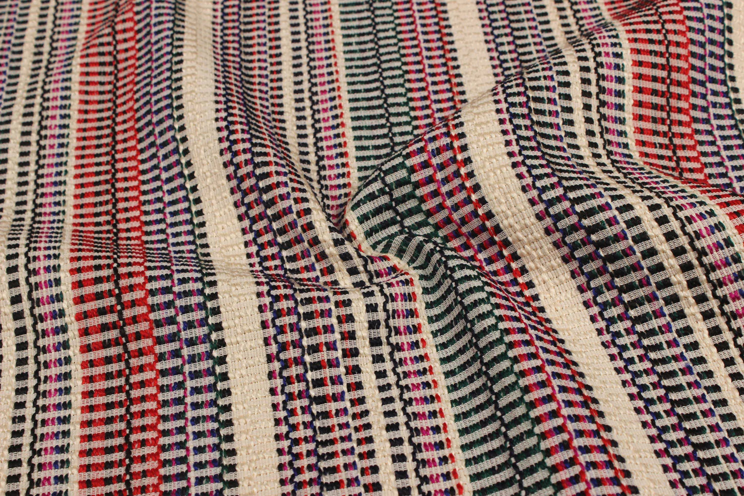 Precut 0.5 Metre Multicolour Stripes Wool Tweed Fabric