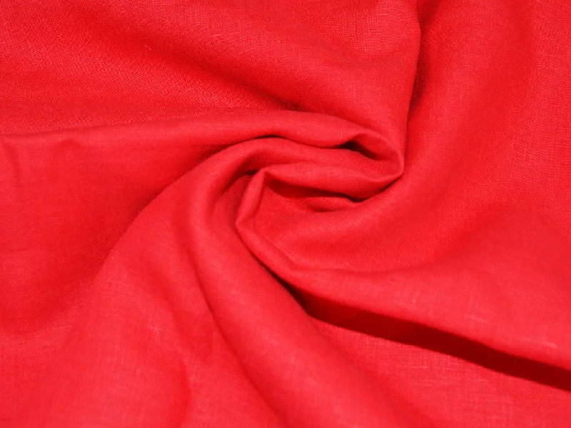 Precut 1 Metre Blood Red Pure Linen Fabric - 60 Lea