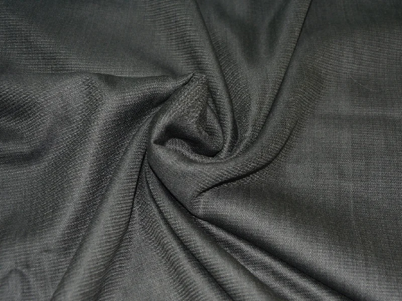 Precut 1.5 Metre Dark Grey Wool Suiting Fabric