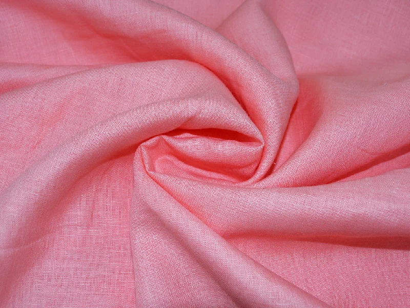 Precut of 1.5 Meter Salmon Pink Pure Linen Fabric - 60 Lea