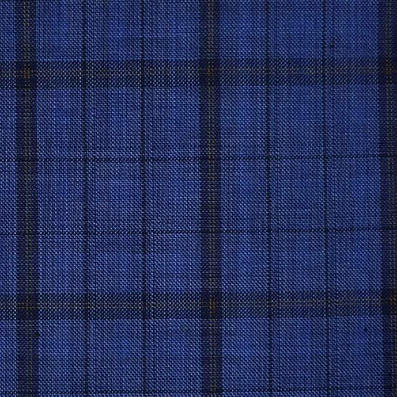 Royal Blue With Navy And Orange Windowpane