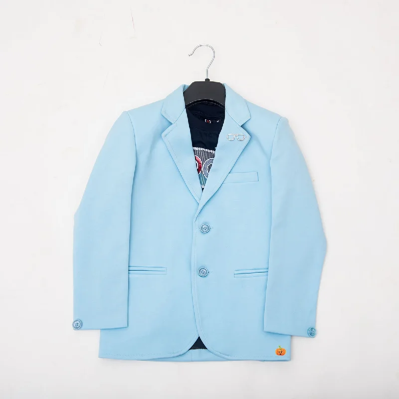 Sky Blue Party Wear Blazer for Boys