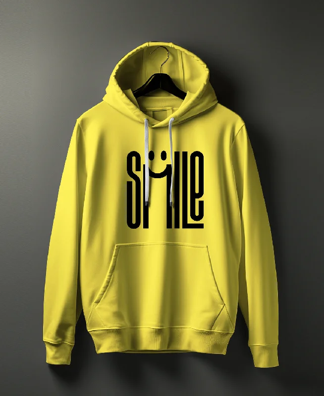 Smile Graphic Printed Cotton Hoodie - #0109
