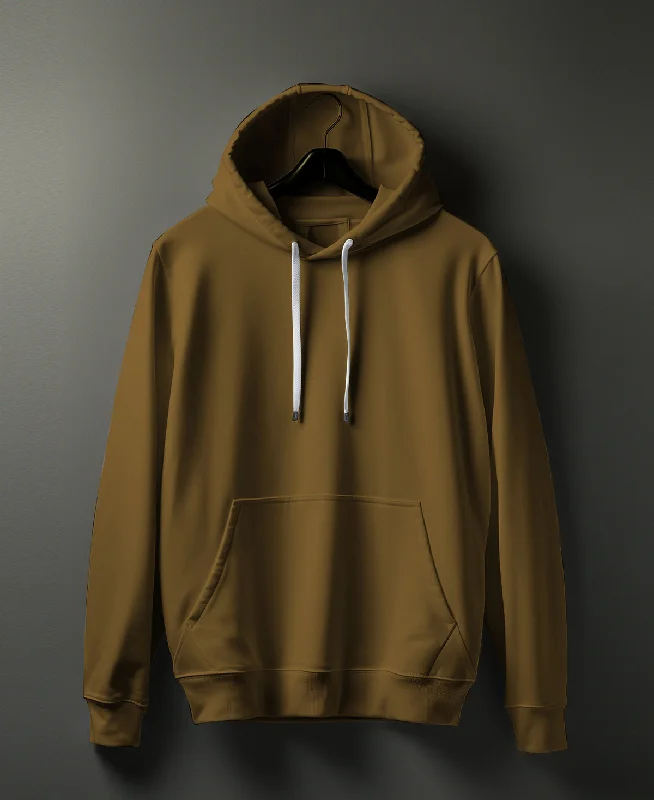 Mustard Yellow Basic Cotton Hoodie - #0102