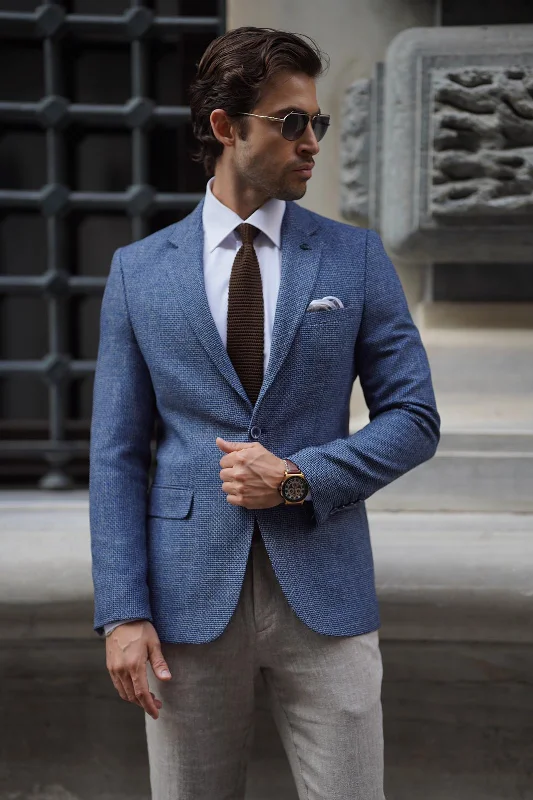 Stefano Blue Wool Blazer