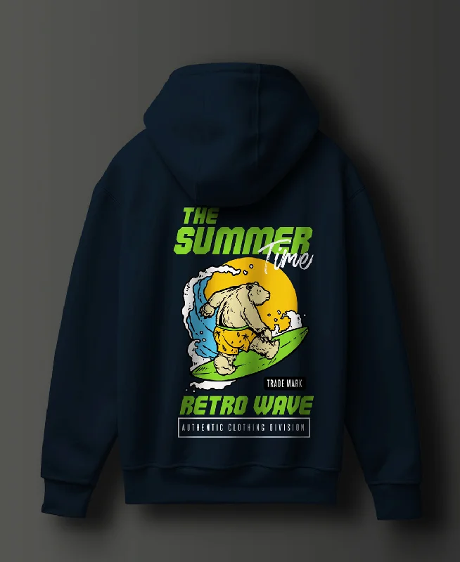 The Summer Time Graphic Printed Cotton Hoodie - #0121