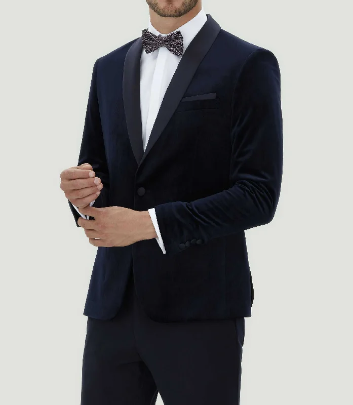 Veste en velours marine "Empire"