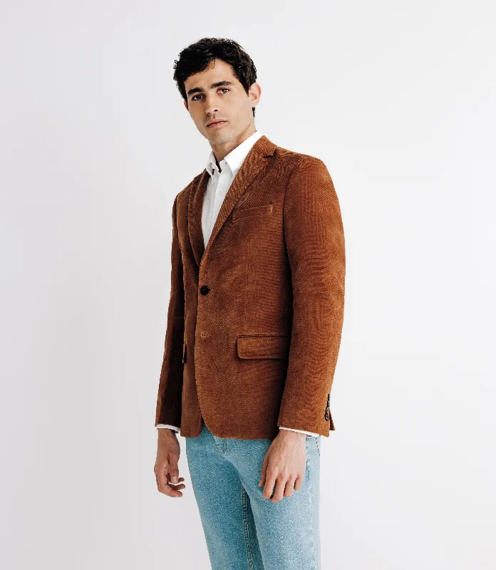 Veste en velours fantaisie camel