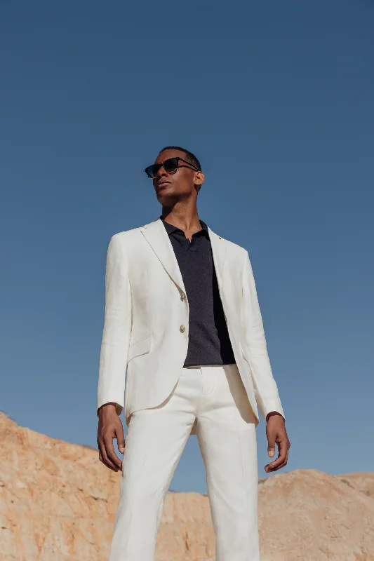 Veste ville 100% lin blanche
