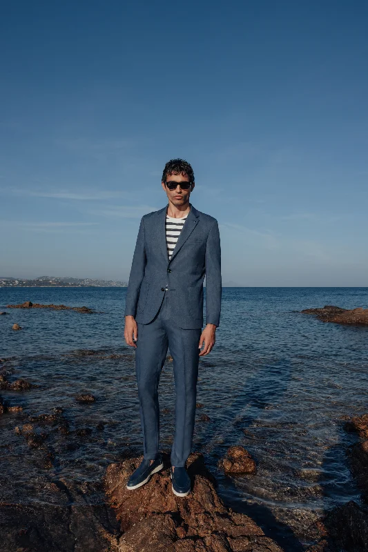 Veste ville séparable bleu effet denim