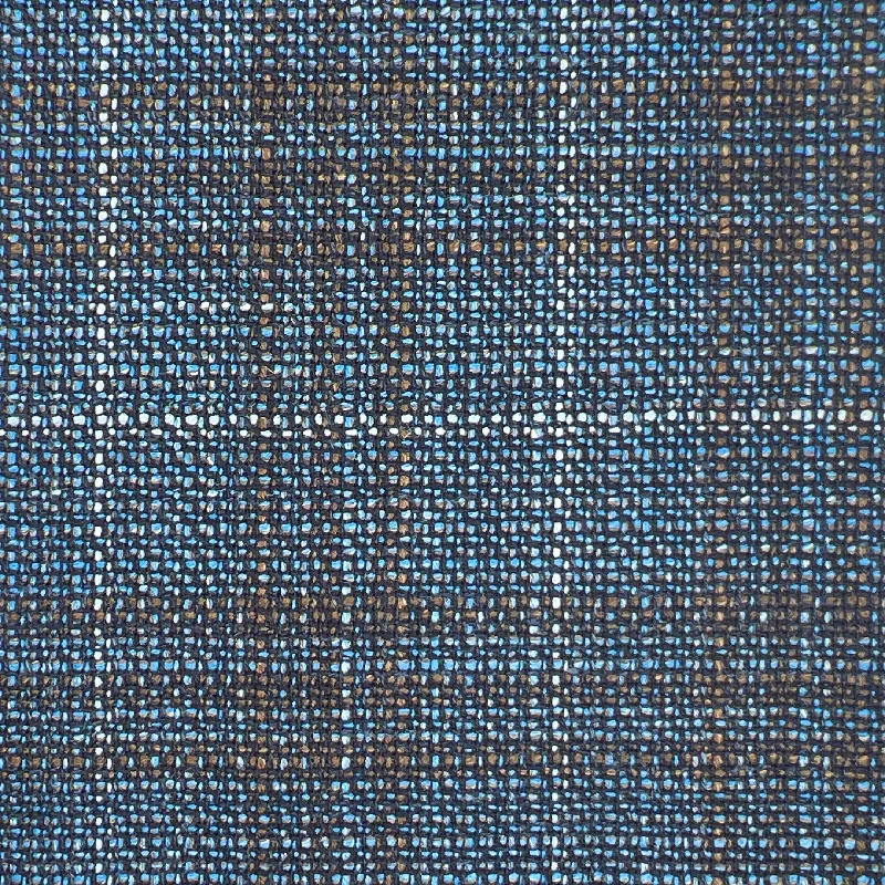 Westwood Hart Blue with White and Chocolate Brown Windowpane Wool Linen Silk Blend Men's Sportcoat
