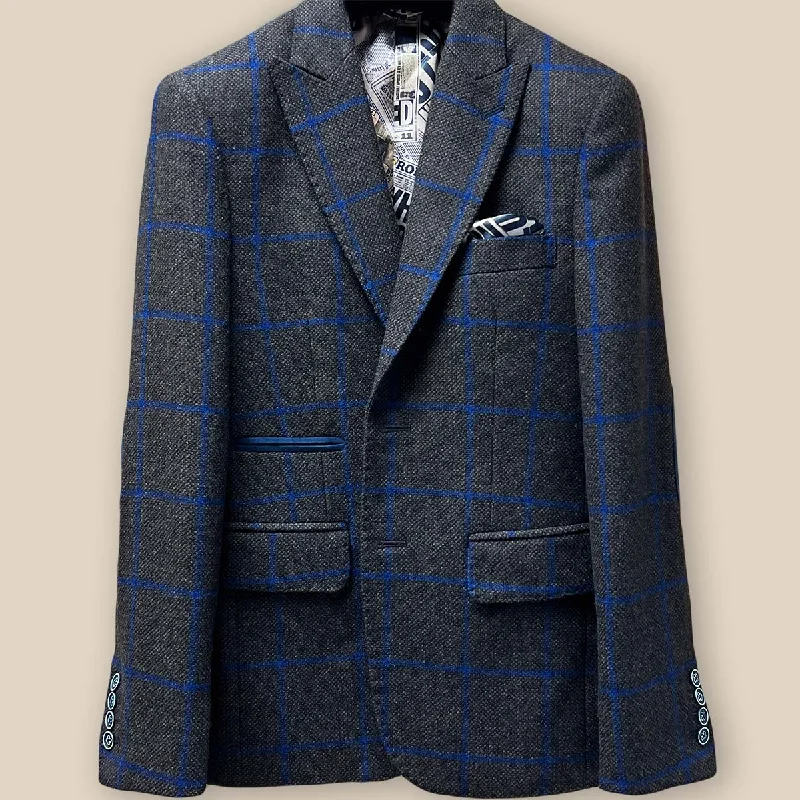 Westwood Hart Brown with Royal Blue Windowpane Sportcoat