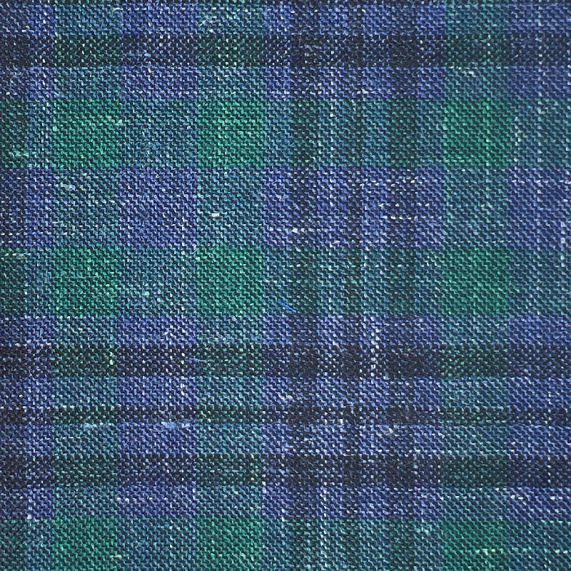 Westwood Hart Dark Green with Purple and Black Plaid Wool Linen Silk Blend Men's Sportcoat