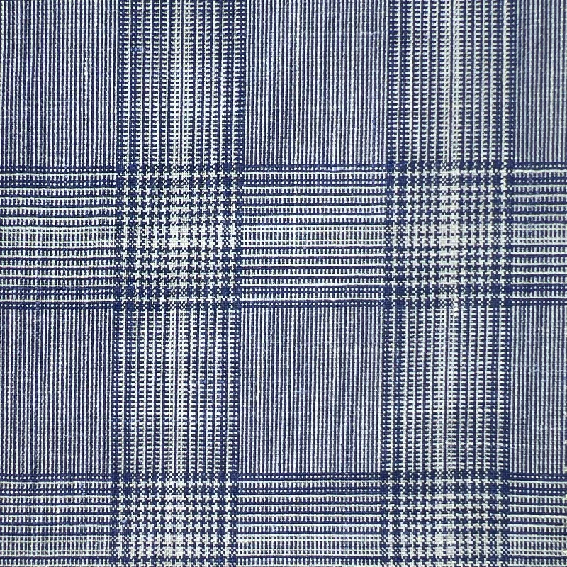 Westwood Hart Navy Blue Glen Plaid Wool Linen Silk Blend Men's Sportcoat