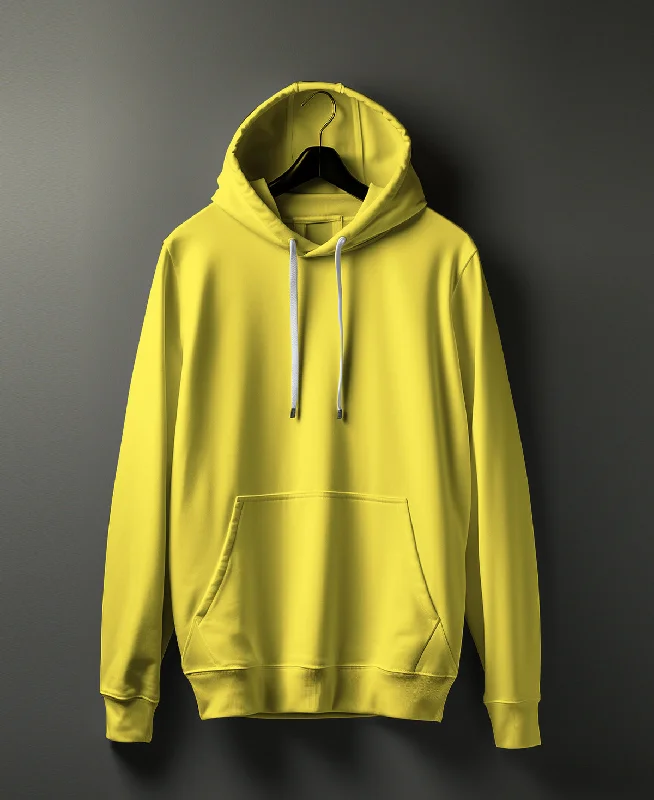 Yellow Basic Cotton Hoodie - #0106
